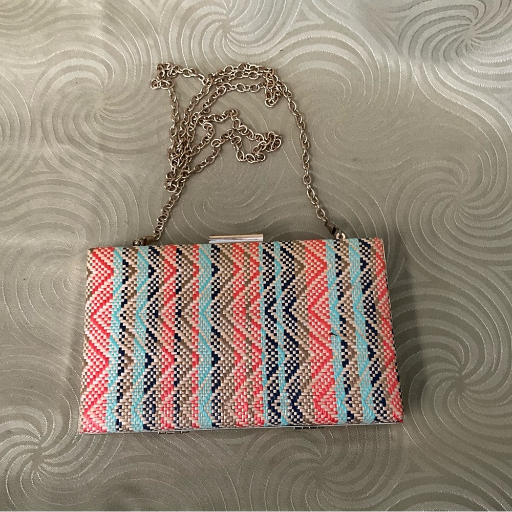 Sondra Roberts Multicolored Zigzag Pattern Hardsh… - image 1